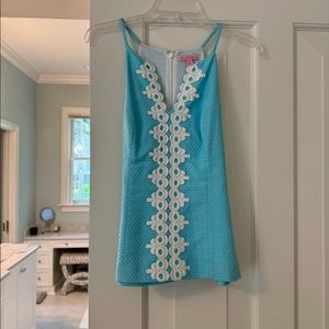Lilly Pulitzer Annabelle Top in Ocean Blue, Size 6.